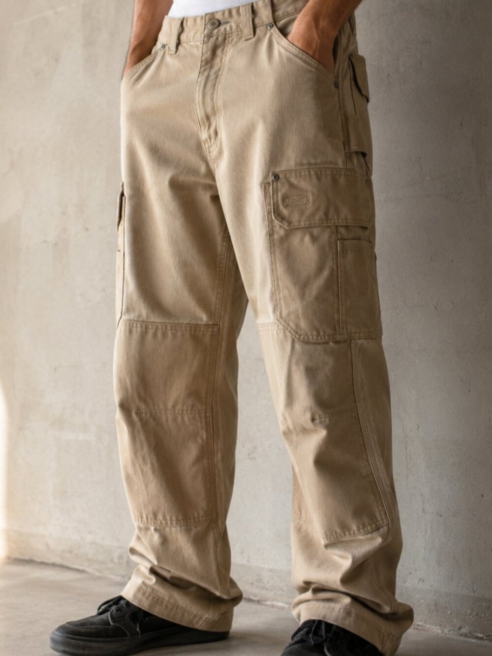 Duluth Trading Canvas Utility Carpenter Pants Tactical Workwear Beige 32x30